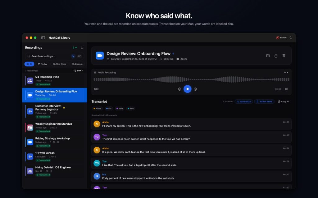 HushCall screenshot
